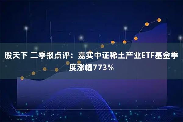 股天下 二季报点评：嘉实中证稀土产业ETF基金季度涨幅773%