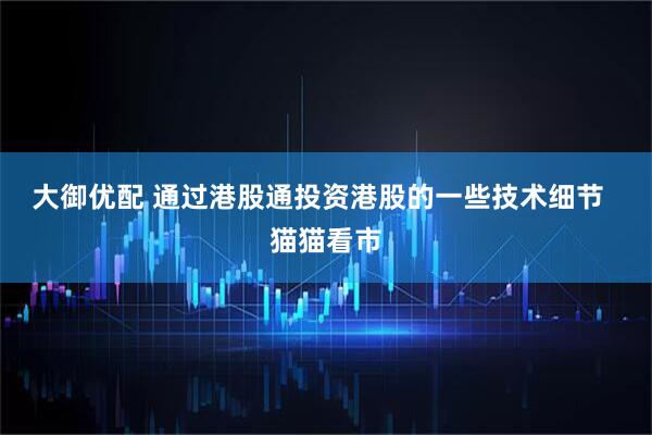 大御优配 通过港股通投资港股的一些技术细节  猫猫看市